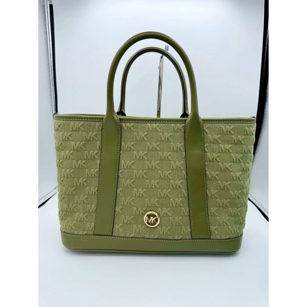 MICHAEL Michael Kors Luisa Canvas Medium Logo Tote in Olive Green